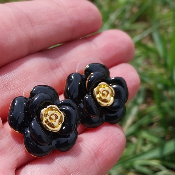 Sterling Silver Flower Earrings - Picture 9 of 15